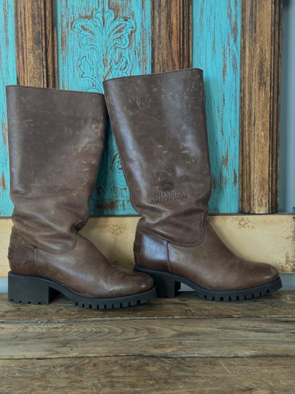 Shabbies Amsterdam, Size 5.5 - 6 Brown Leather Mid Calf Boots